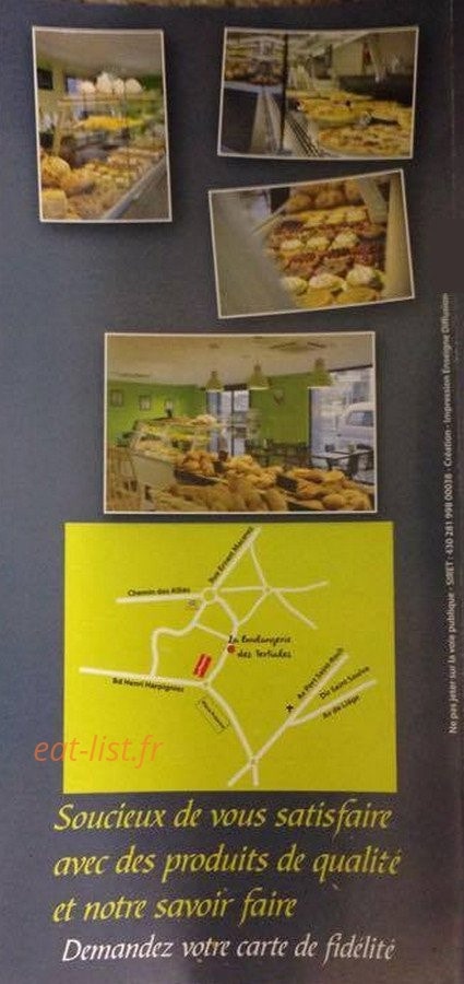 Carte et menu de La Boulangerie des Tertiales à Valenciennes — Informations supplémentaires