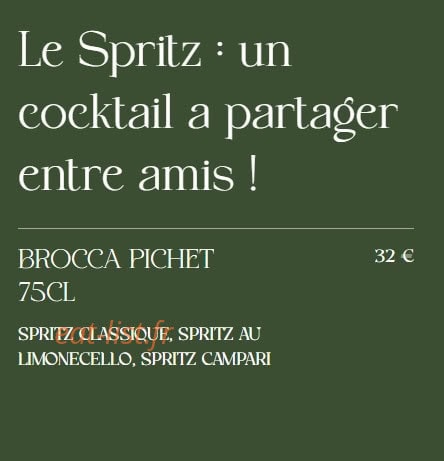 Carte et menu de La Famiglia à Valenciennes — Le spritz suite