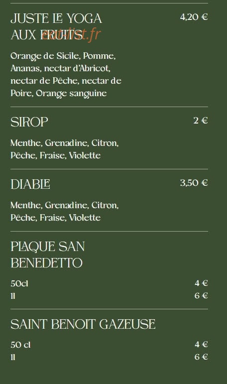 Carte et menu de La Famiglia à Valenciennes — Les boissons suite