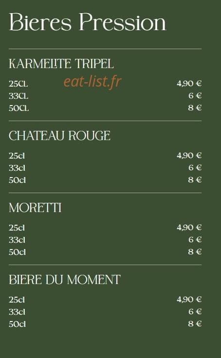 Carte et menu de La Famiglia à Valenciennes — Les bières pression