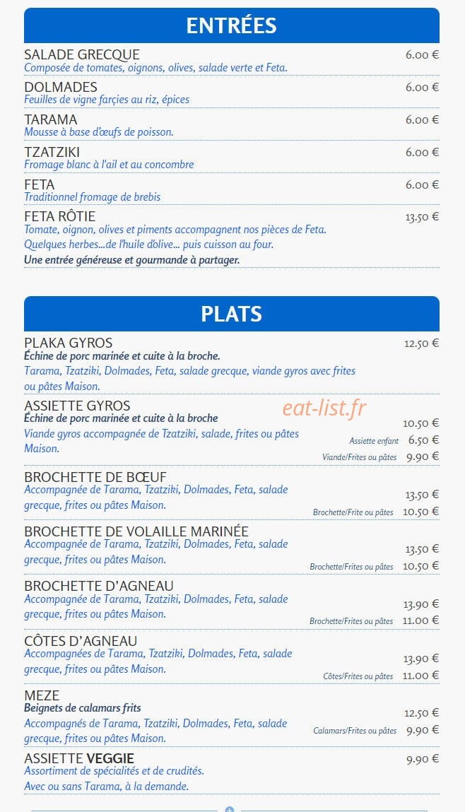 La Plaka — carte page 1