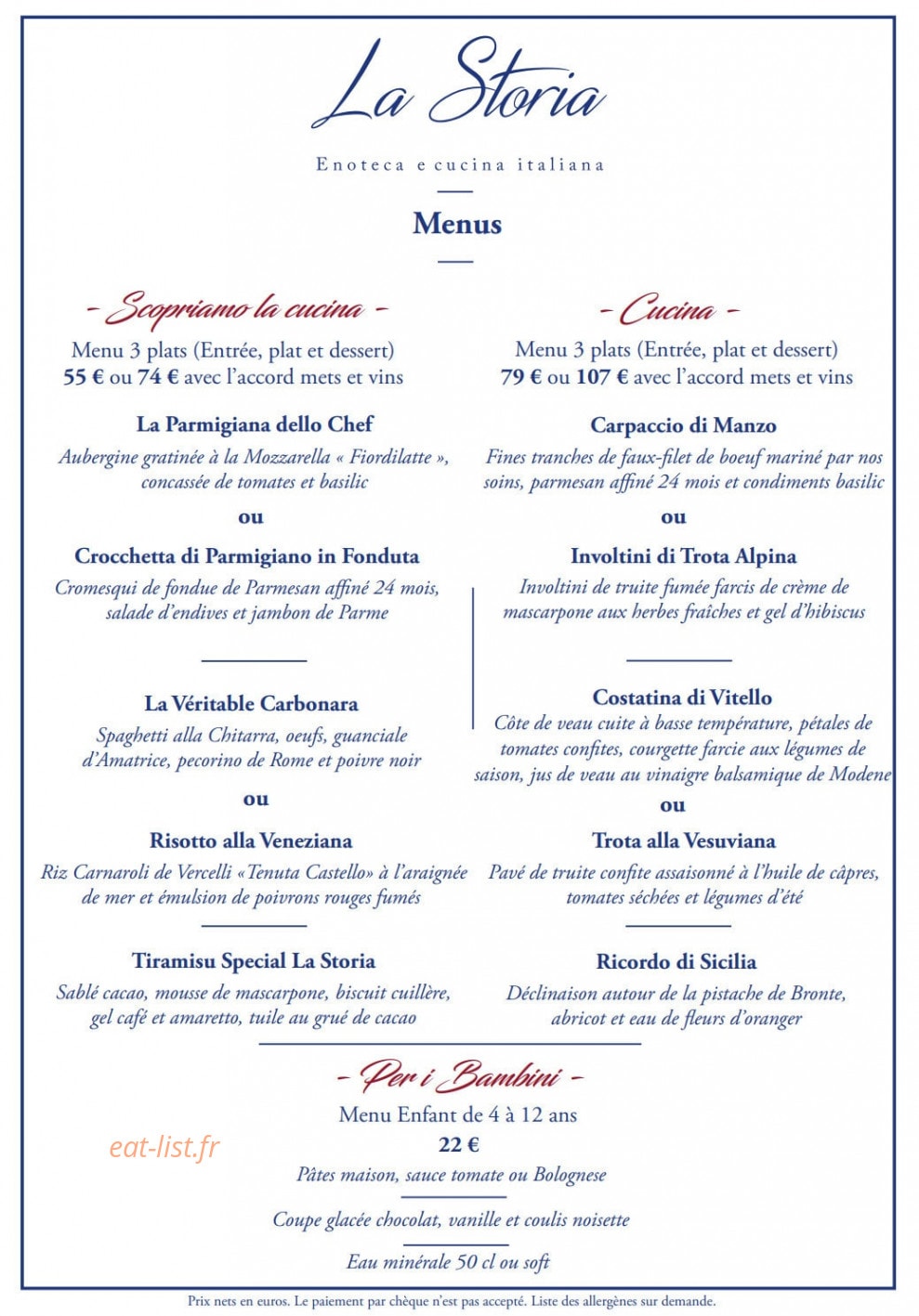 La Storia — carte page 1