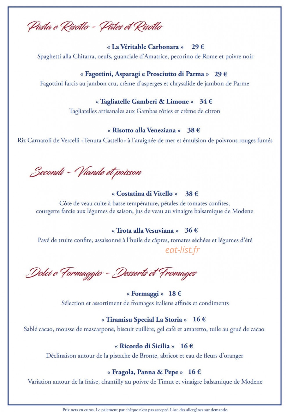 La Storia — carte page 3