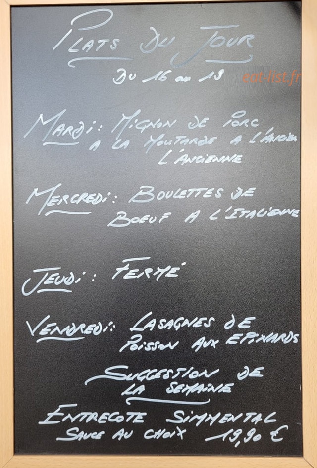 La Table du Marché — carte page 1
