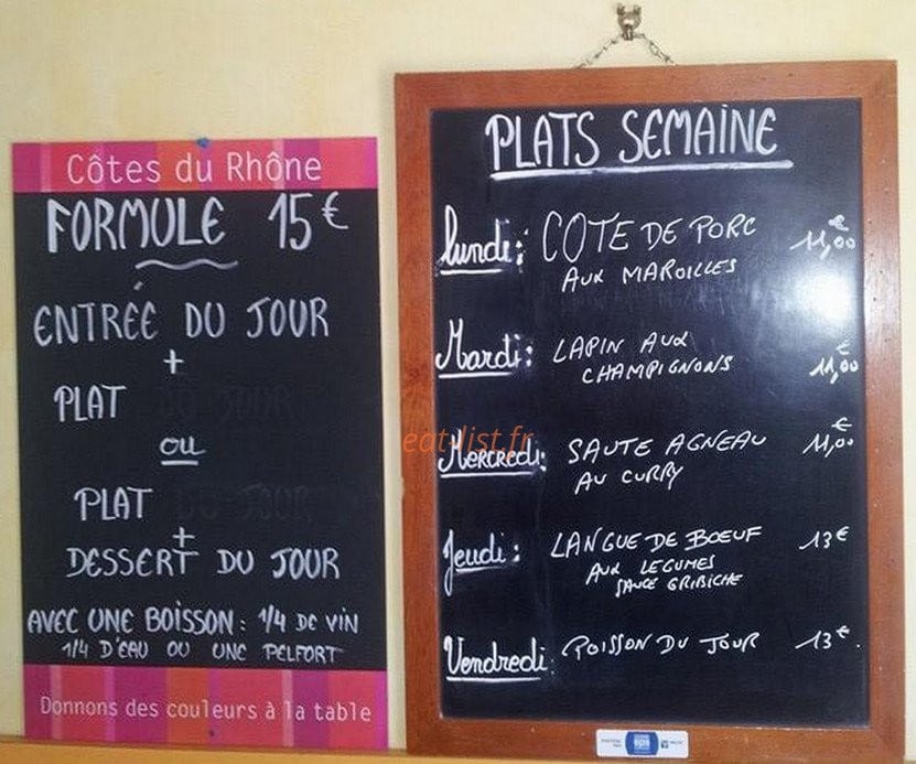 La Taverne — carte page 1