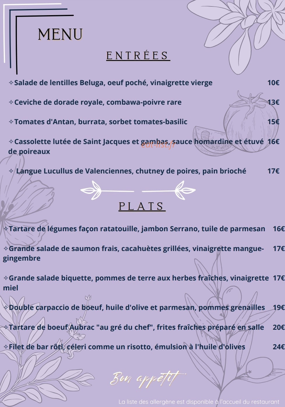 Le Grand Hôtel — carte page 1