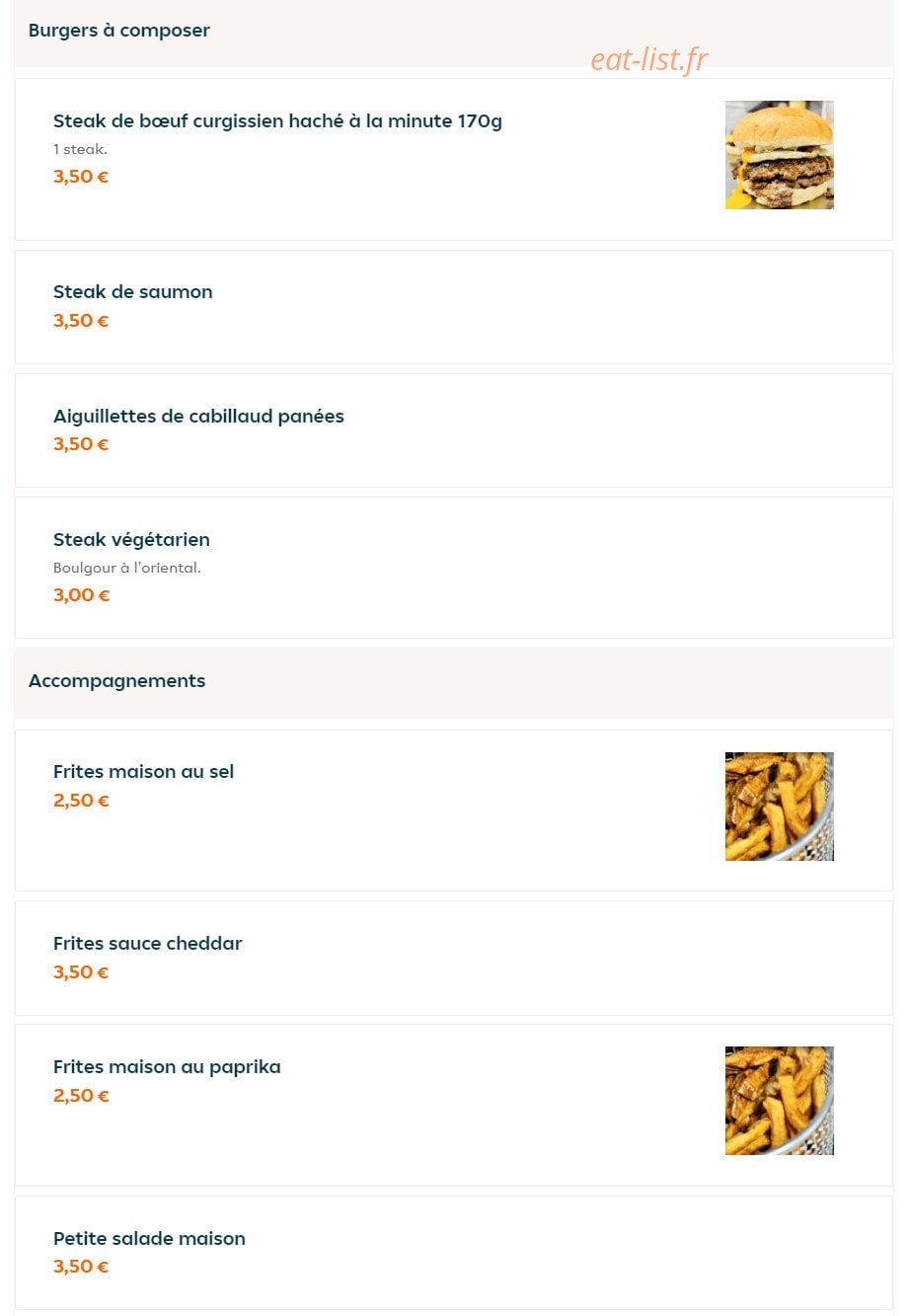 Le Sur Mesure — carte page 1