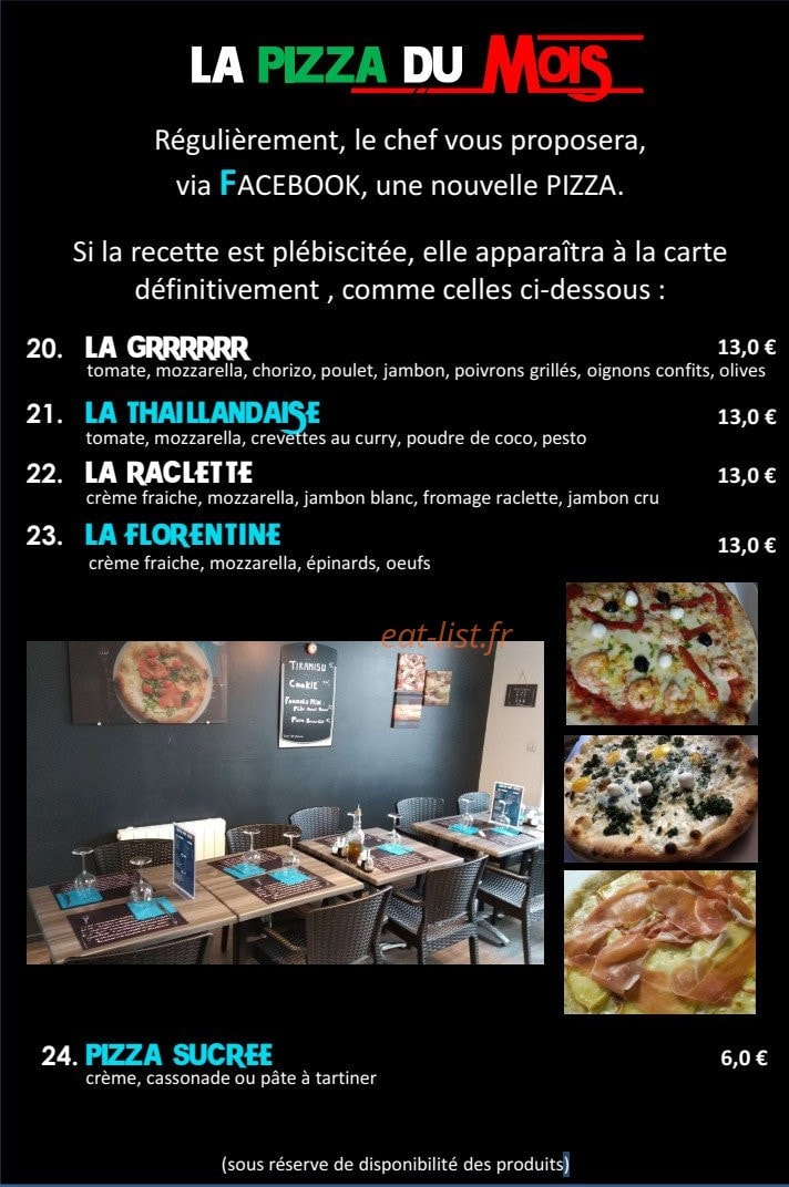 Mille et une Pizzas — carte page 2