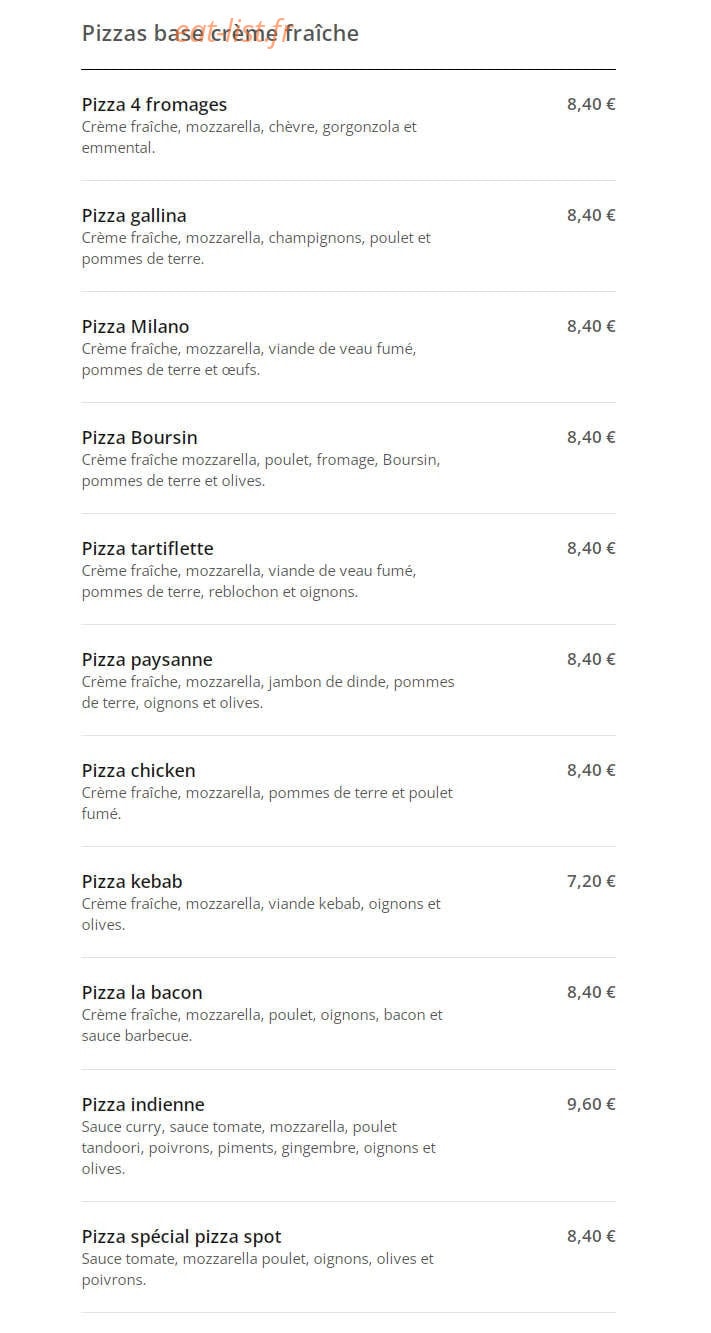 Mum's Pizza — carte page 9