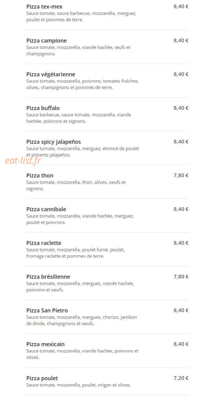 Mum's Pizza — carte page 8