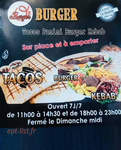 O'Burger — carte page 1