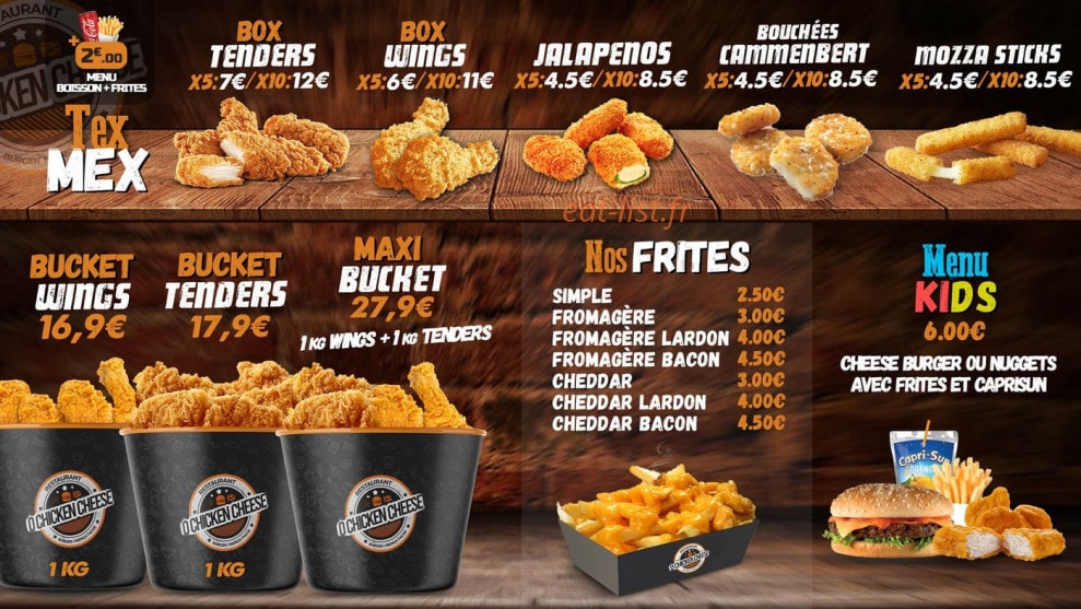 Ô Chicken Cheese — carte page 1
