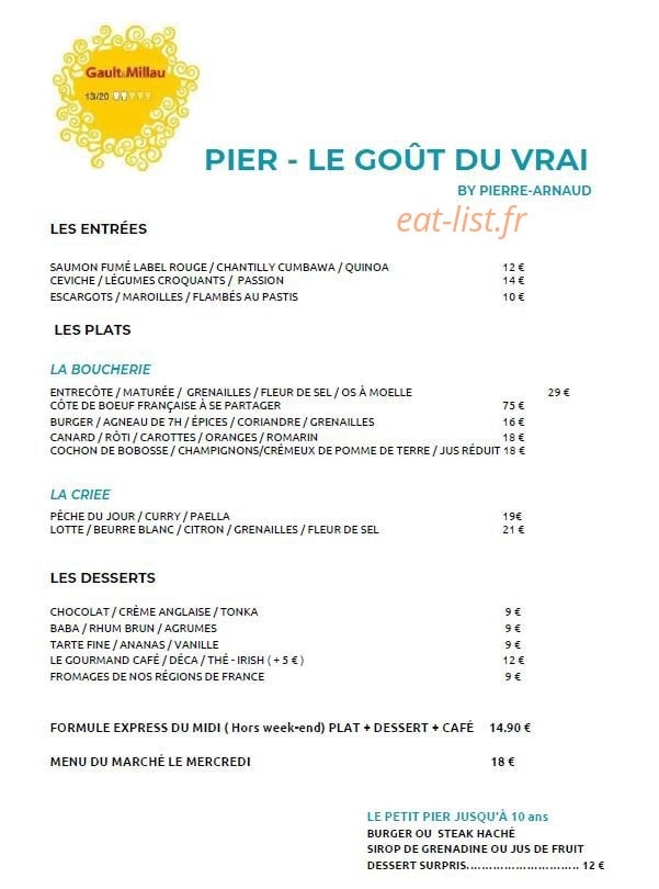 Pier - Le goût du vrai — carte page 2