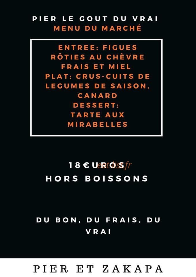 Pier - Le goût du vrai — carte page 1