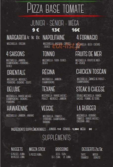 Pizza Express — carte page 2