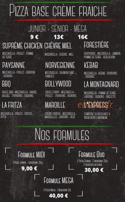 Pizza Express — carte page 3