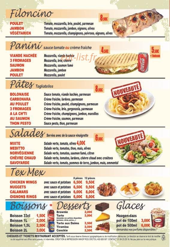 Reine Pizza — carte page 3