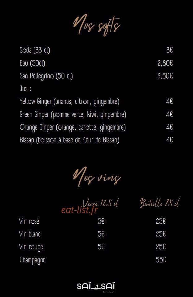 Saï Saï — carte page 5