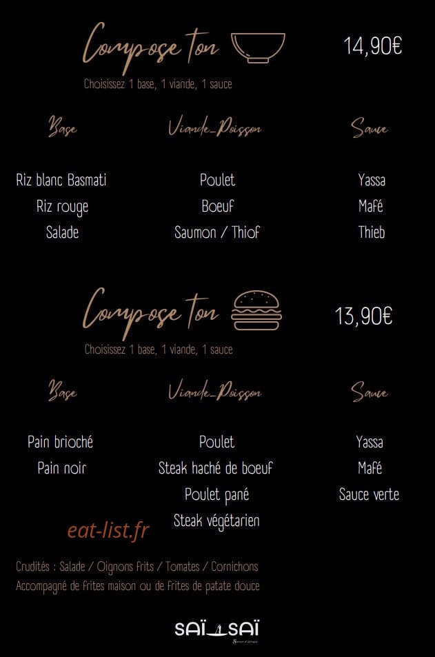 Saï Saï — carte page 3