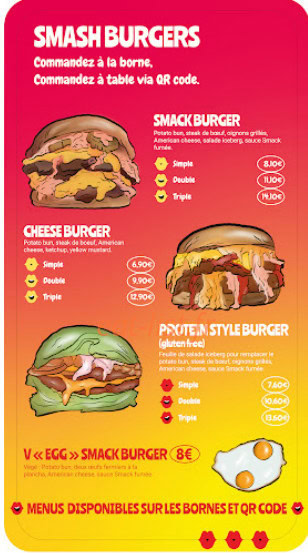 Smack Burger — carte page 1