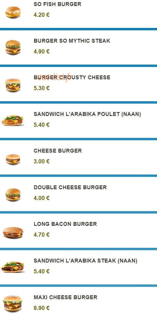 So Drive Burger — carte page 5