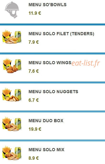 So Drive Burger — carte page 2