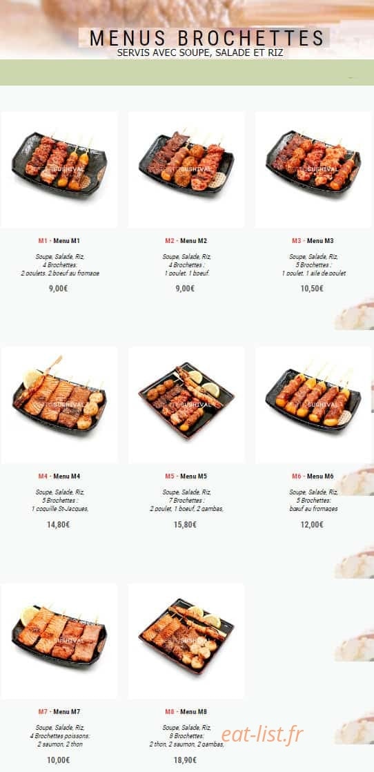 Sushi val — carte page 15