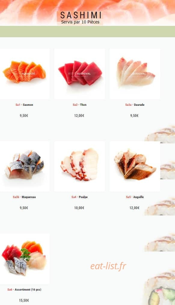 Sushi val — carte page 3