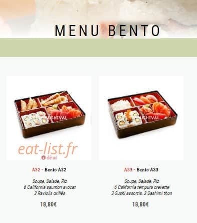 Sushi val — carte page 20