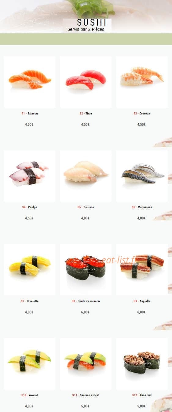 Sushi val — carte page 2