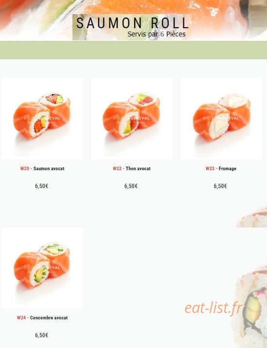 Sushi val — carte page 6