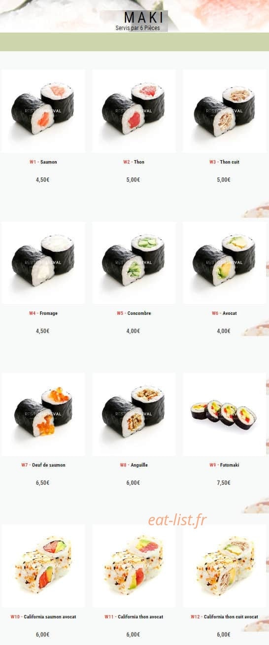 Sushi val — carte page 4