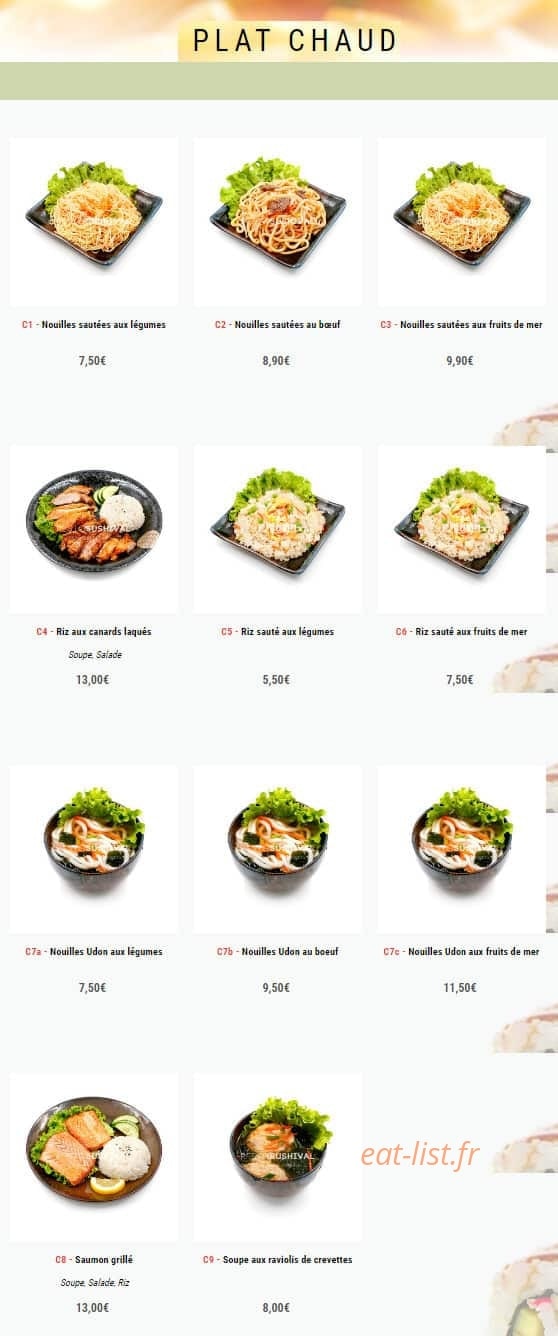 Sushi val — carte page 12