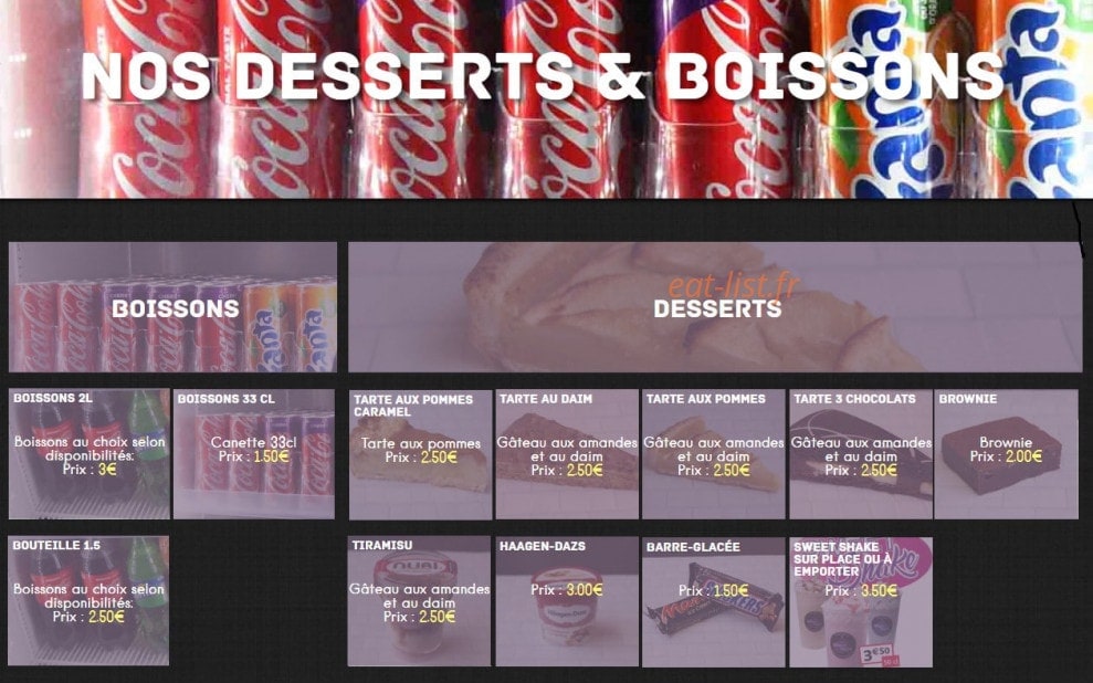 Sweet-Pizza — carte page 3