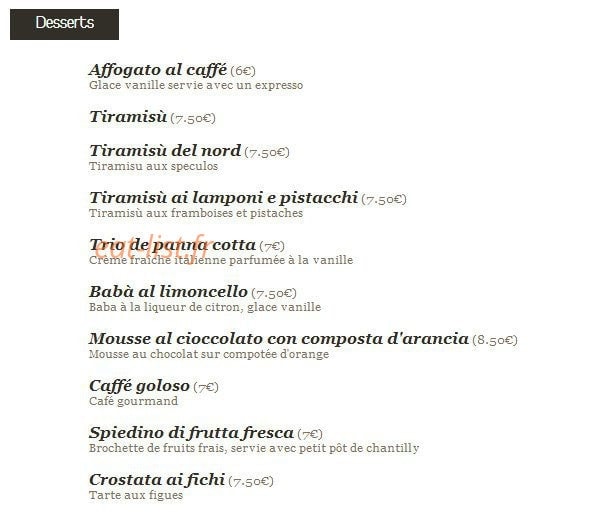 via ristorante — carte page 5