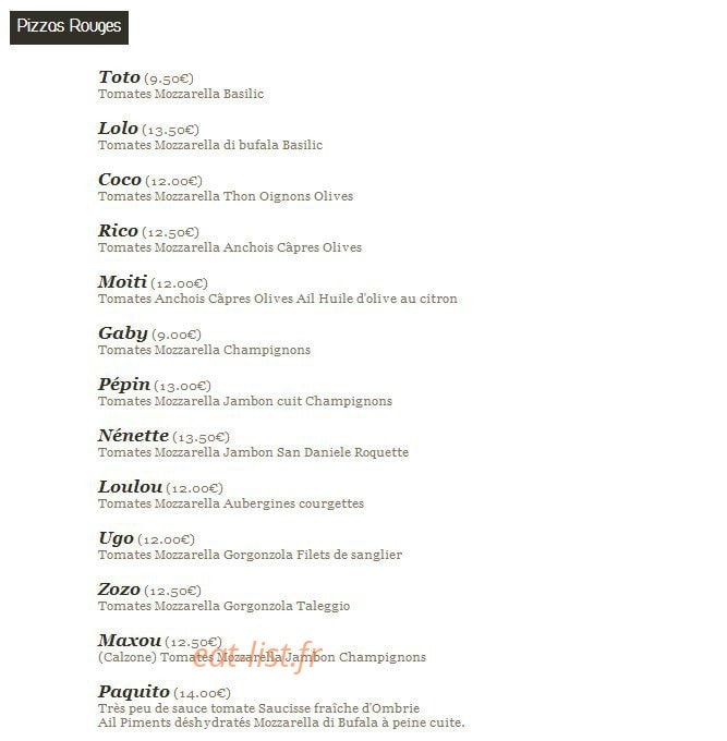 via ristorante — carte page 3