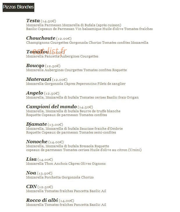 via ristorante — carte page 4