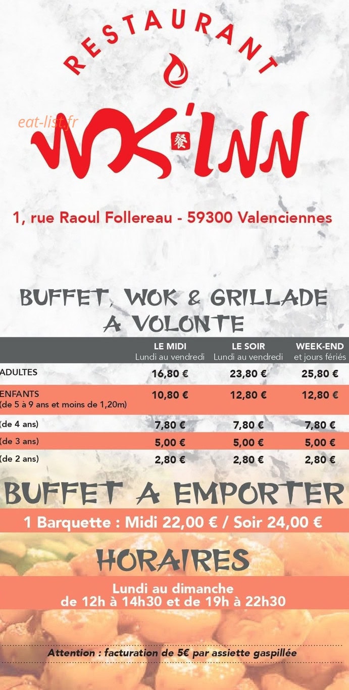 Wok'Inn — carte page 1