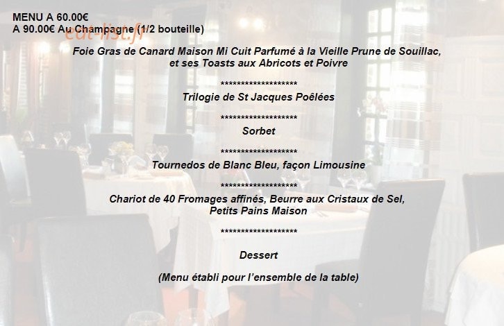 La Chaumière — carte page 3
