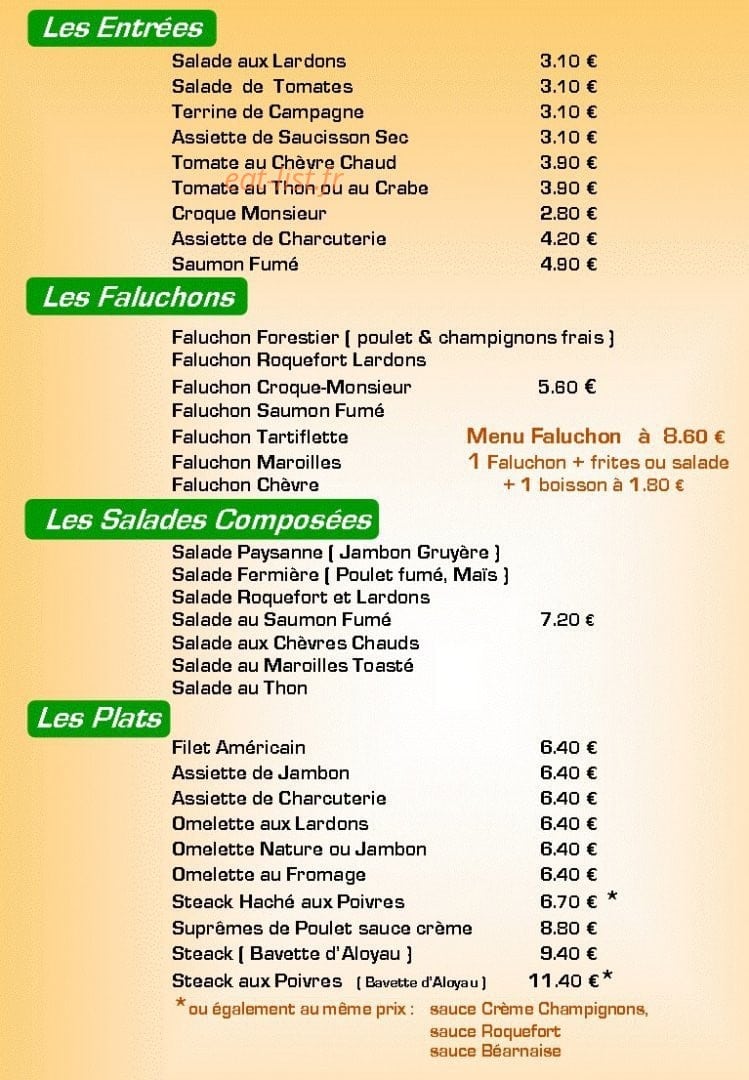 Resto'coyote — carte page 1
