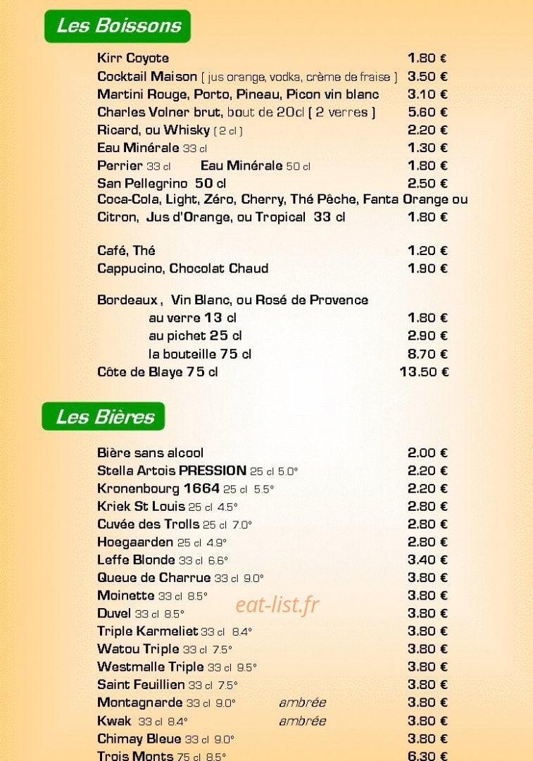 Resto'coyote — carte page 3