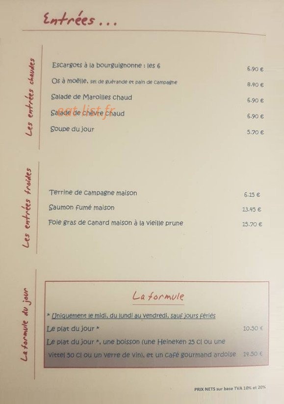 Chez F'lau — carte page 1