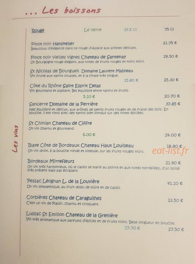 Chez F'lau — carte page 7