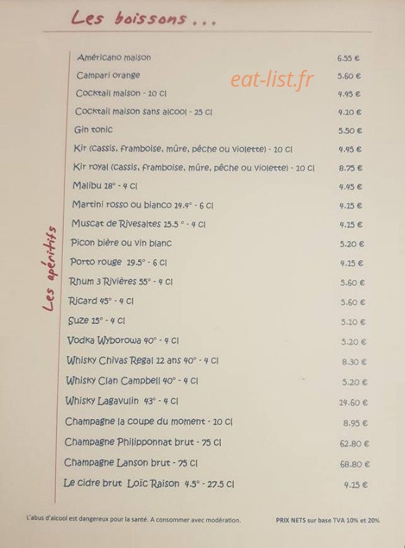 Chez F'lau — carte page 5
