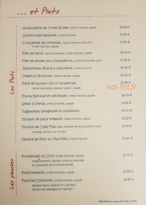 Chez F'lau — carte page 2