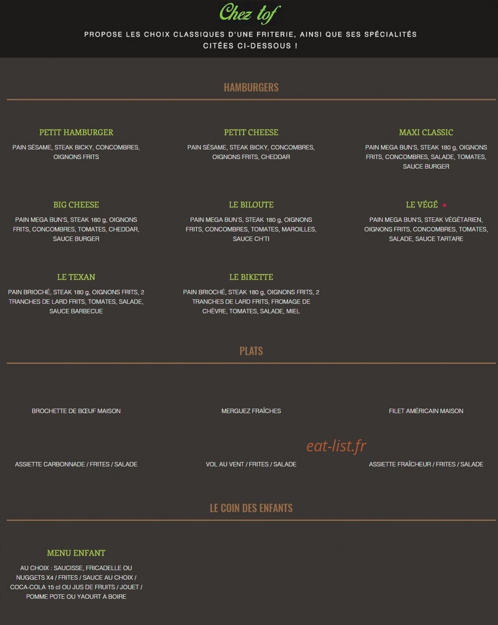 Chez tof — carte page 1