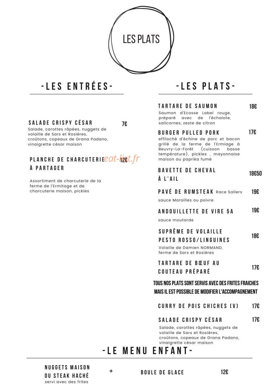 L'Eau à la Bouche — carte page 1