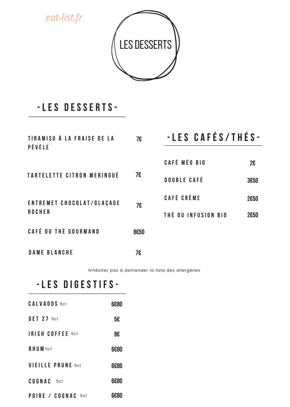 L'Eau à la Bouche — carte page 2