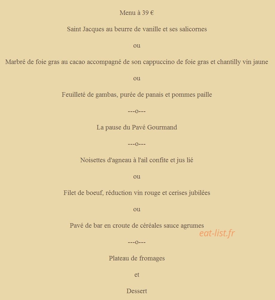 Le Pavé Gourmand — carte page 5