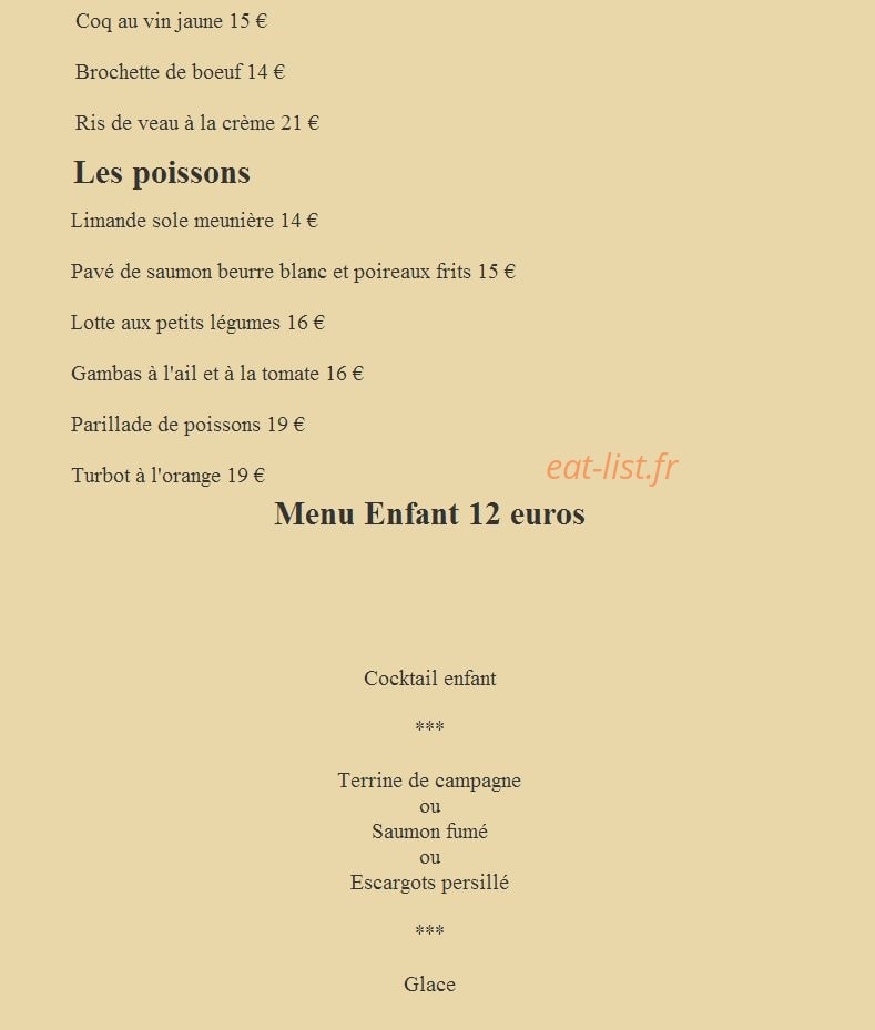 Le Pavé Gourmand — carte page 2